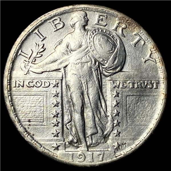 1917 Type 2 Standing Liberty Quarter CHOICE  AU