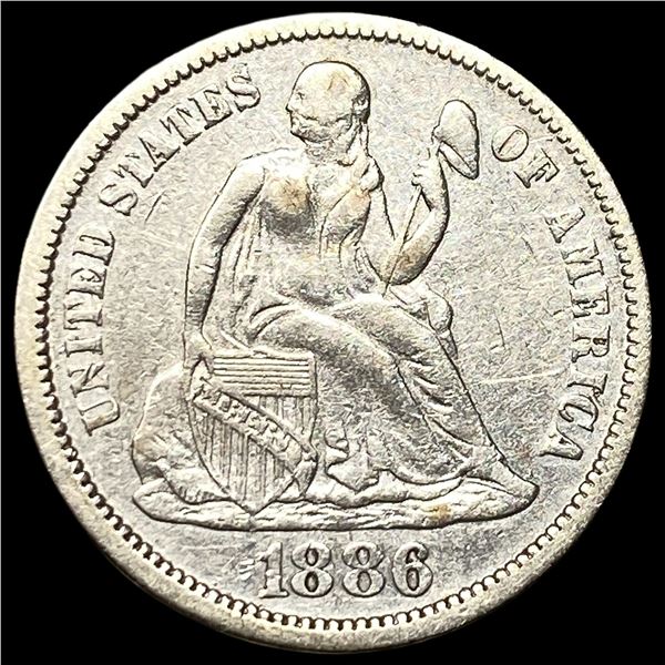 1886 Seated Liberty Dime NEARLY UNCIRCULATED