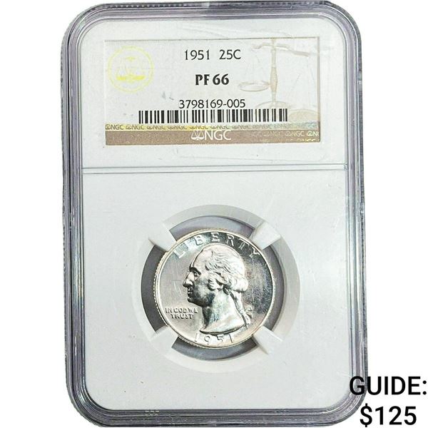 1951 Washington Silver Quarter NGC PF66