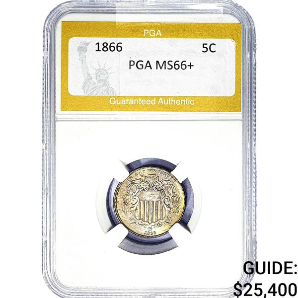 1866 Shield Nickel PGA MS66+