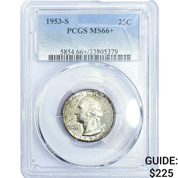 1953-S Washington Silver Quarter PCGS MS66+
