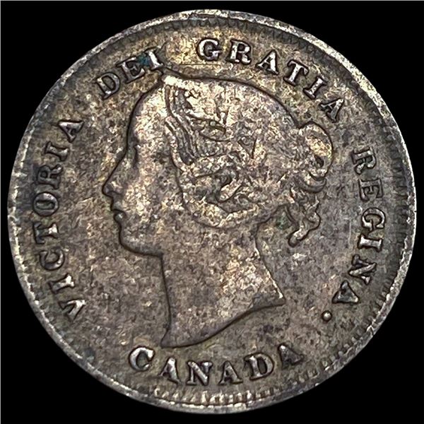 1897 Canada Silver 5 Cents ABOUT UNCIRCULATED