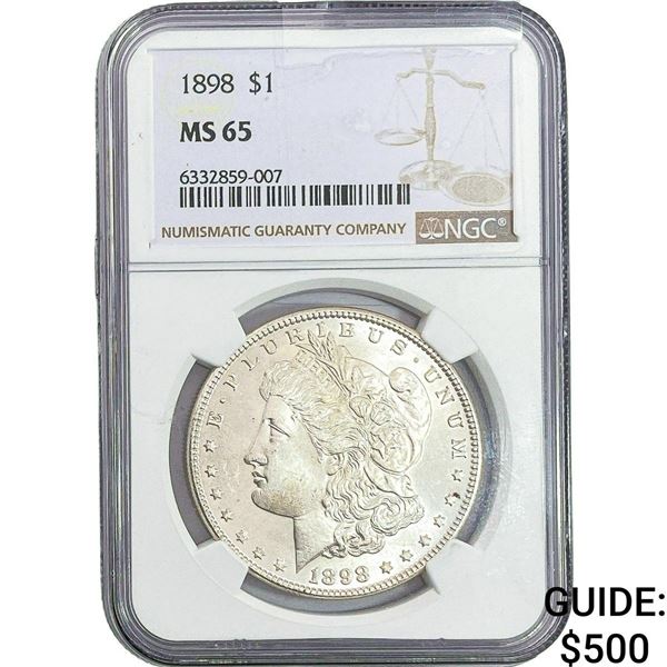 1898 Morgan Silver Dollar NGC MS65