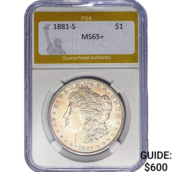 1881-S Morgan Silver Dollar PGA MS65+