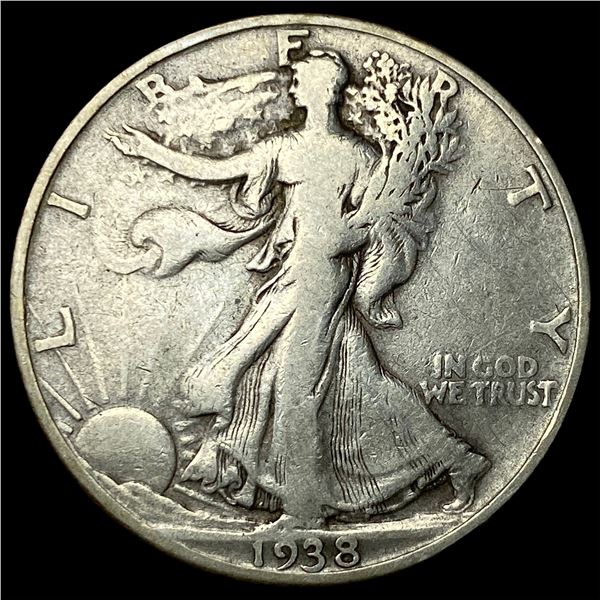 1938-D Silver Walking Liberty Half Dollar  LIGHTLY CIRCULATED