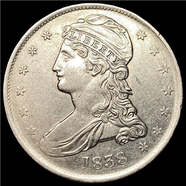 1838 Capped Bust Half Dollar CLOSELY  UNCIRCULATED