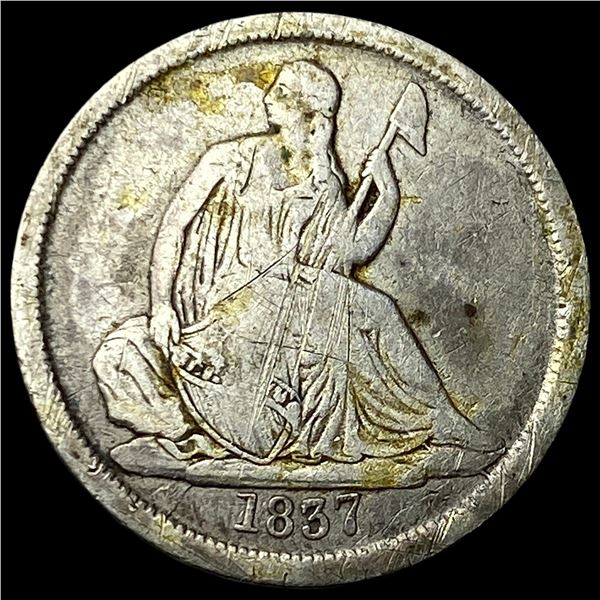 1837 Silver Seated Liberty Dime LIGHTLY  CIRCULATED