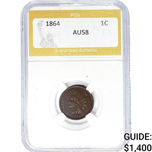 1864 Indian Head Cent PGA AU58