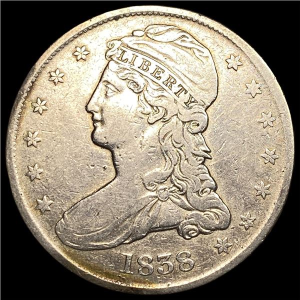 1838 Silver Capped Bust Half Dollar ABOUT  UNCIRCULATED