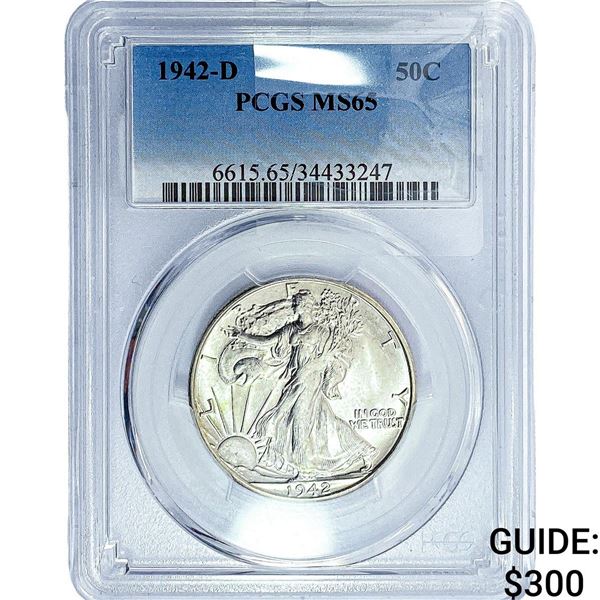 1942-D Walking Liberty Half Dollar PCGS MS65