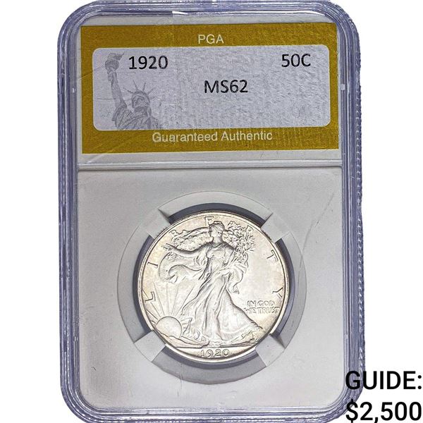 1920 Walking Liberty Half Dollar PGA MS62