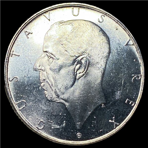 1938 Sweden Silver 2 Kroner UNCIRCULATED