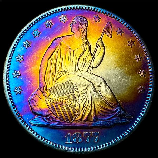 1877-S Toned Seated Liberty Half Dollar  CLOSELY UNCIRCULATED