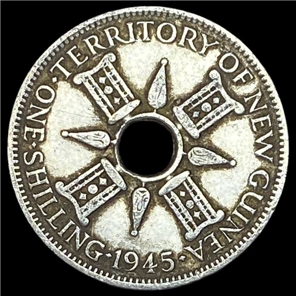 1945 New Guinea Silver 1 Shilling  UNCIRCULATED
