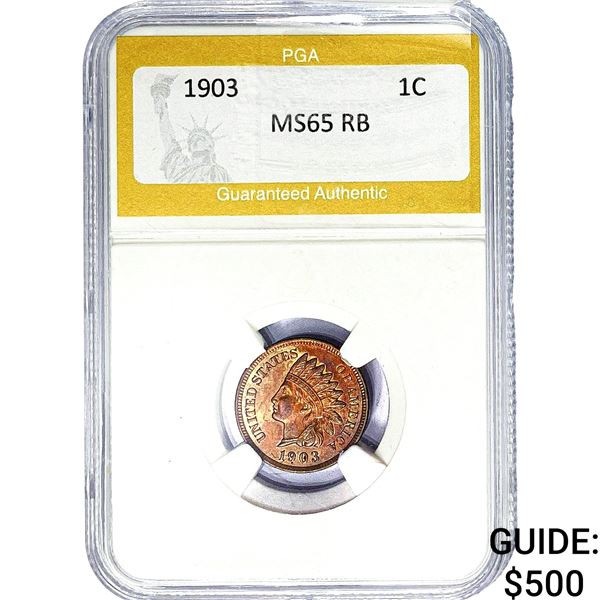 1903 Indian Head Cent PGA MS65 RB