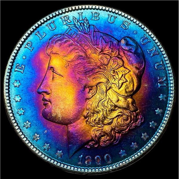 1890 Toned Morgan Silver Dollar UNCIRCULATED