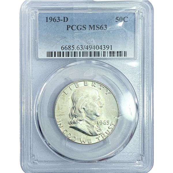 1963-D Franklin Half Dollar PCGS MS63