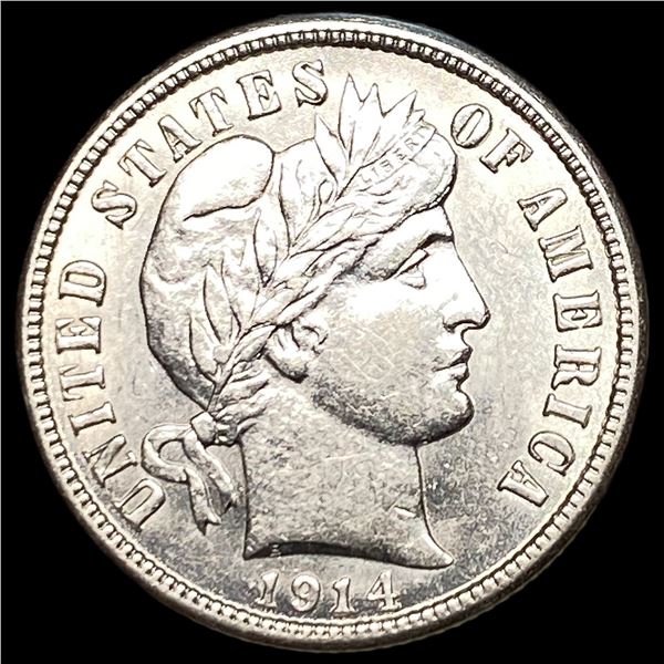1914 Silver Barber Dime CHOICE AU