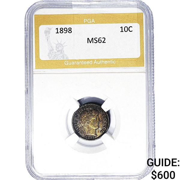 1898 Barber Dime PGA MS62