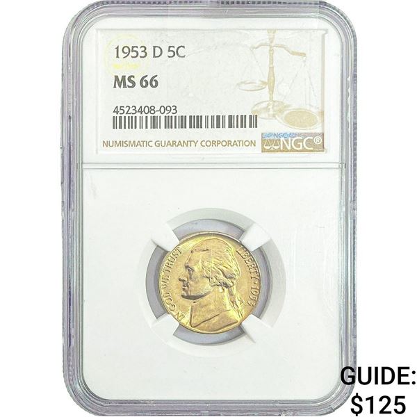 1953-D Jefferson Nickel NGC MS66