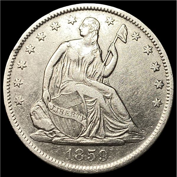 1859-O Silver Seated Liberty Half Dollar  NEARLY UNCIRCULATED