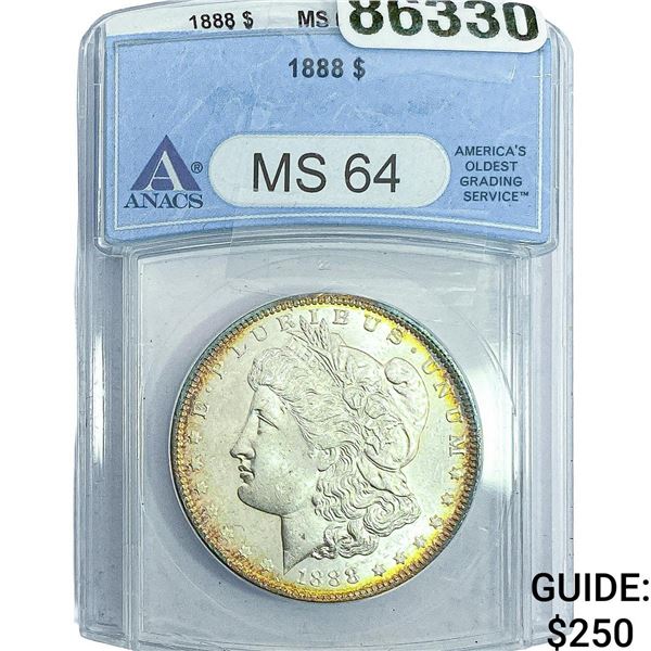 1888 Morgan Silver Dollar ANACS MS64