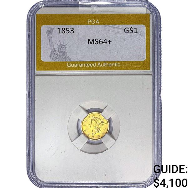 1853 Rare Gold Dollar PGA MS64+