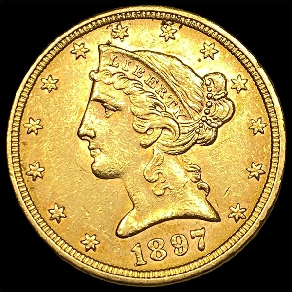 1897 Liberty Head Half Eagle $5 Gold  UNCIRCULATED
