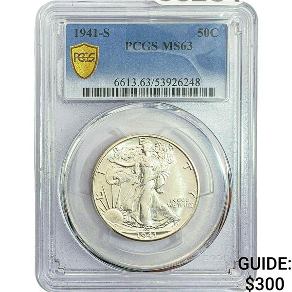 1941-S Walking Liberty Half Dollar PCGS MS63