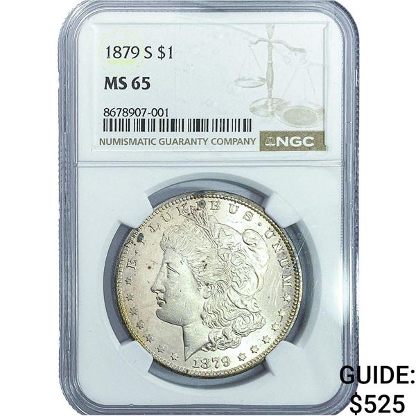 1879-S Morgan Silver Dollar NGC MS65