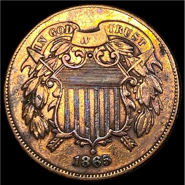 1865 Two-Cent Piece NEARLY UNCIRCULATED