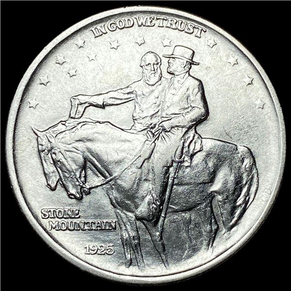 1925 Silver Stone Mountain Half Dollar  CLOSELY UNCIRCULATED
