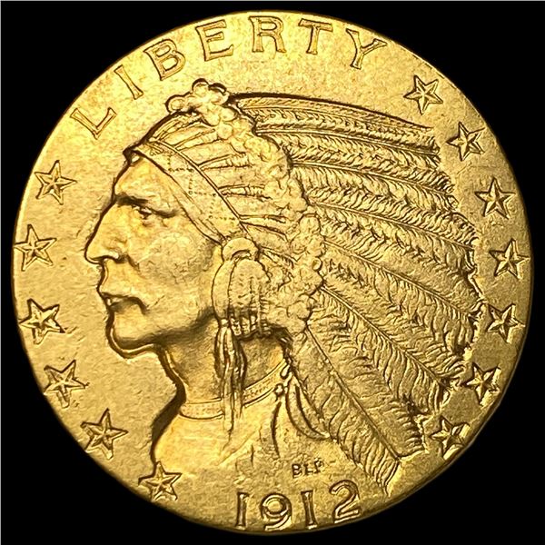 1912 Indian Head Half Eagle $5 Gold CLOSELY  UNCIRCULATED