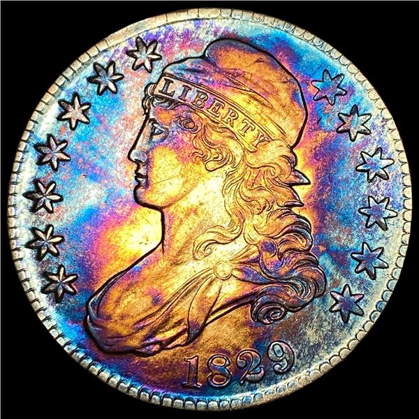 1829 Toned Capped Bust Half Dollar CLOSELY  UNCIRCULATED