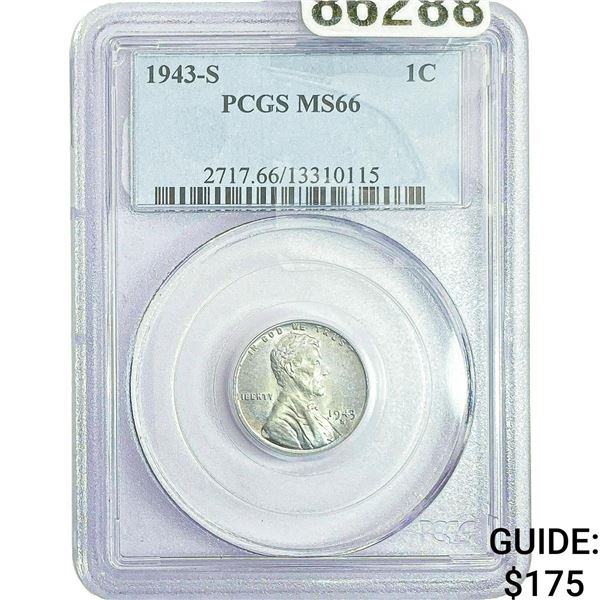 1943-S Wheat Cent PCGS MS66