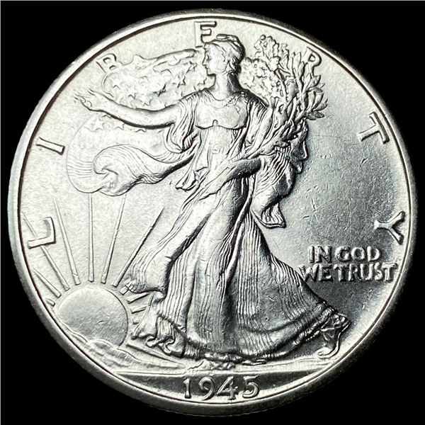 1945-D Silver Walking Liberty Half Dollar  CHOICE AU