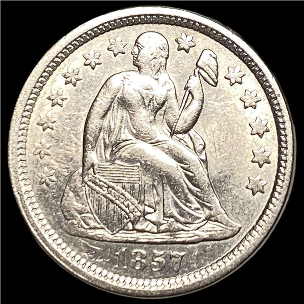1857 Silver Seated Liberty Dime CLOSELY  UNCIRCULATED