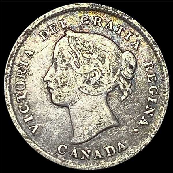 1891 Canada Silver 5 Cents NEARLY  UNCIRCULATED