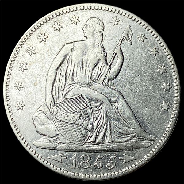 1855 Arrows Seated Liberty Half Dollar CHOICE  AU