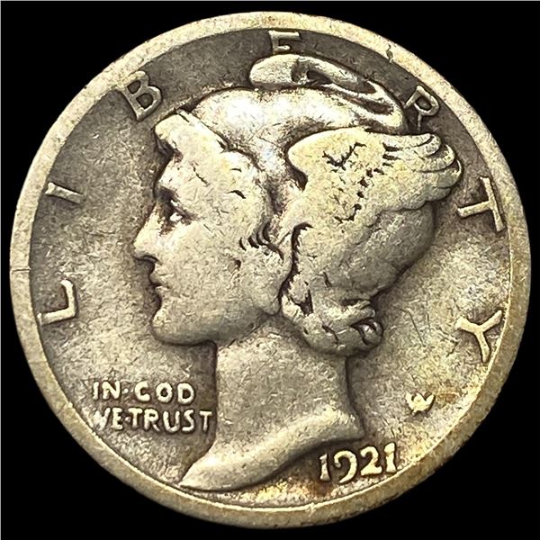 1921-D Silver Mercury Dime LIGHTLY CIRCULATED