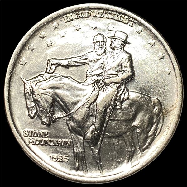 1925 Silver Stone Mountain Half Dollar  CLOSELY UNCIRCULATED