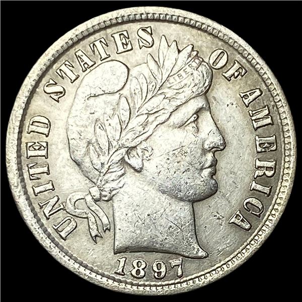 1897 Silver Barber Dime NEARLY UNCIRCULATED