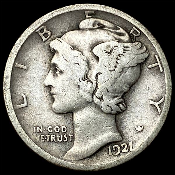 1921-D Silver Mercury Dime LIGHTLY CIRCULATED