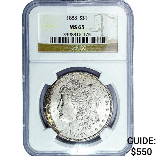 1888 Morgan Silver Dollar NGC MS65