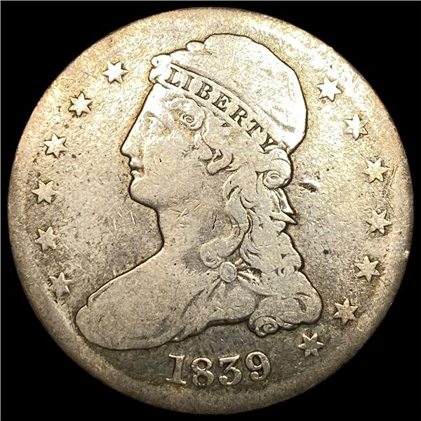 1839 Silver Capped Bust Half Dollar LIGHTLY  CIRCULATED