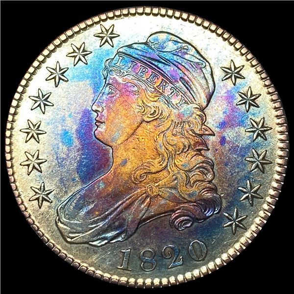 1820 Toned Capped Bust Half Dollar CLOSELY  UNCIRCULATED