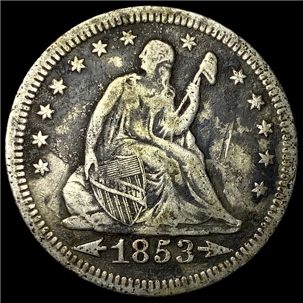 1853 Arrows/Rays Seated Liberty Quarter HIGH  GRADE
