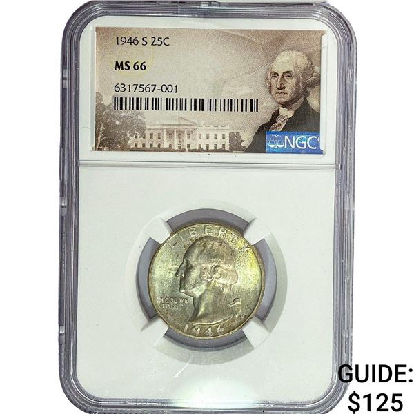 1946-S Washington Silver Quarter NGC MS66