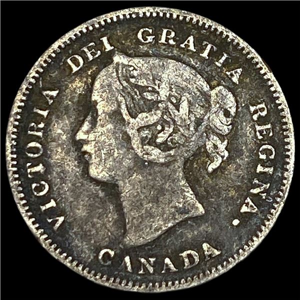 1900 Canada Silver 5 Cents NEARLY  UNCIRCULATED
