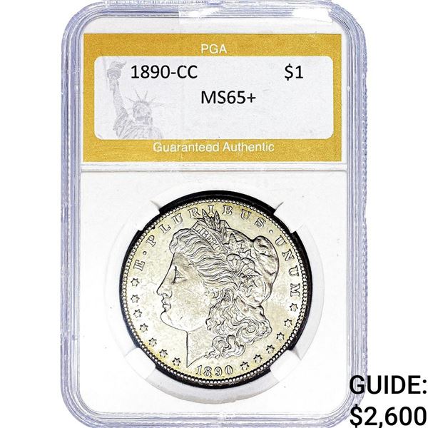 1890-CC Morgan Silver Dollar PGA MS65+